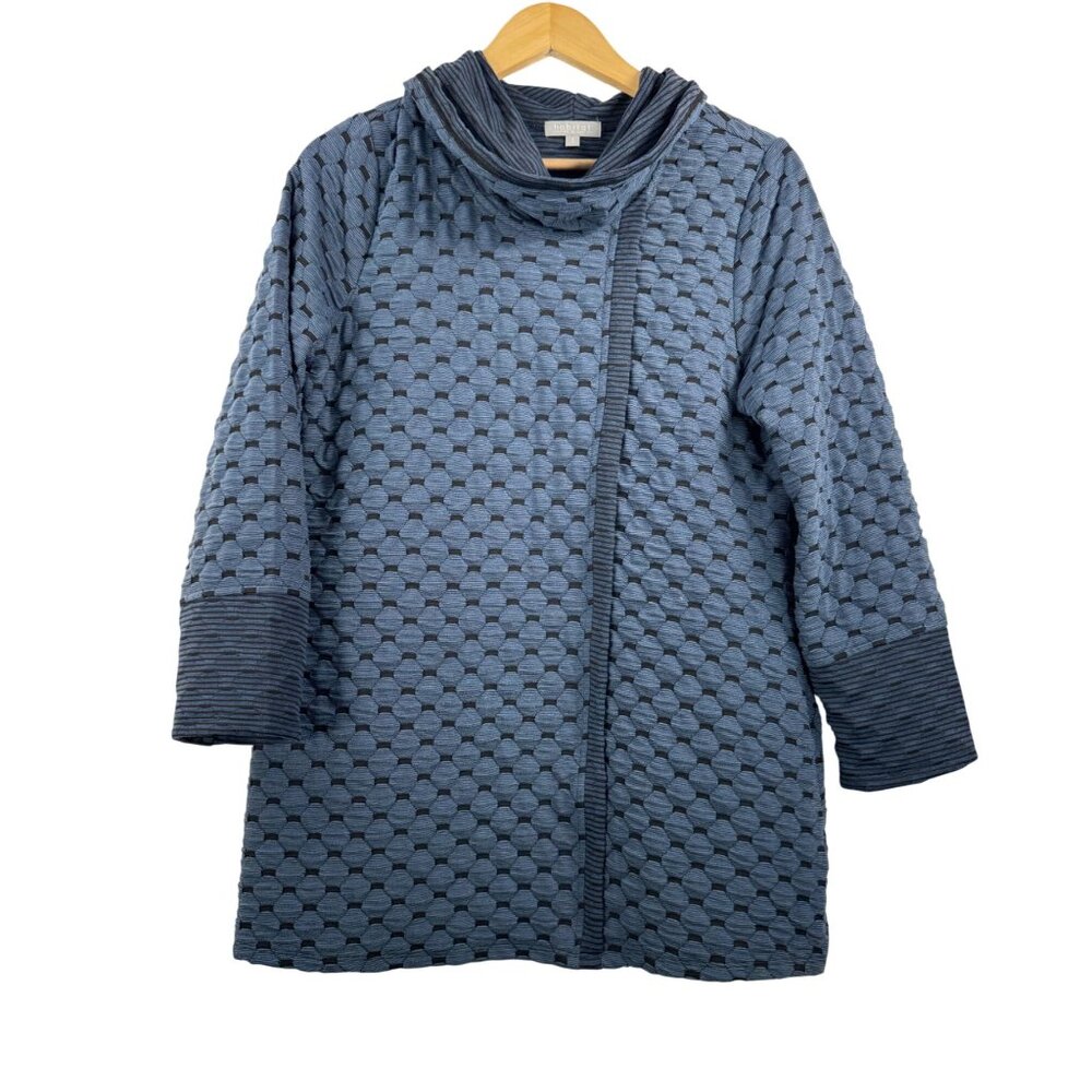 Habitat Cowl neck Pull over textured‎ knit top blue lagen preppy sz S